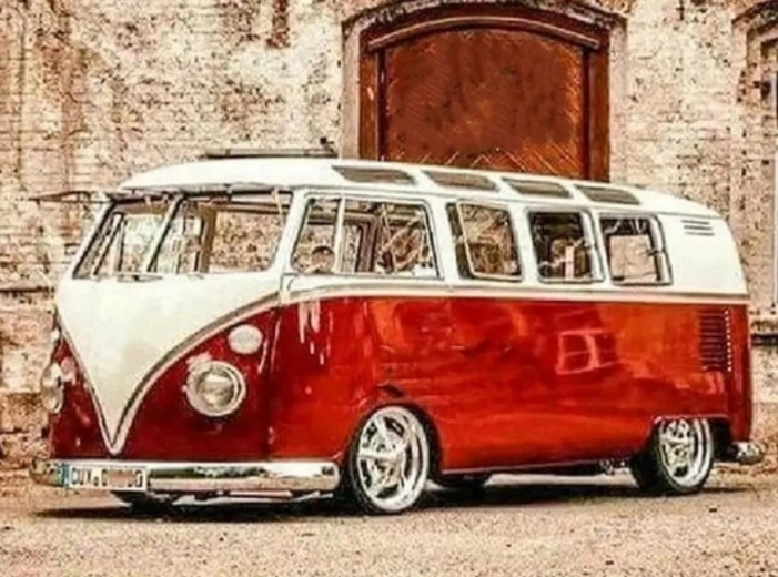 Diamantové malování Červený Volkswagen 30x40 cm