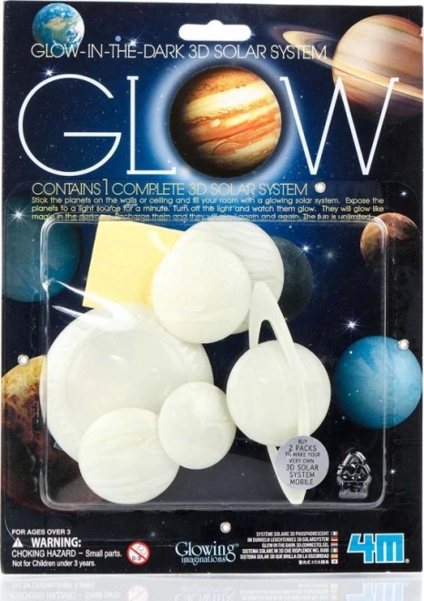 Glow-in-the-dark 3D Planets 4M – Solar System Wall Set