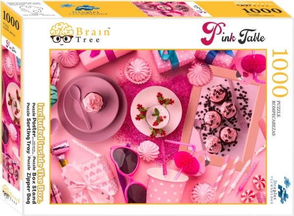 Puzzle Brain Tree Pink Table Setting
