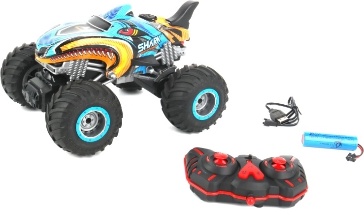 RC auto žralok so svetlami, zvukmi a efektom spreja (2,4 GHz, 10 km/h)