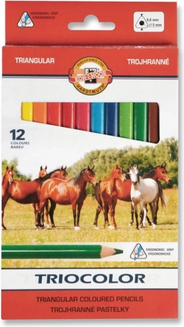 Trojhranné pastelky TRIOCOLOR 12 ks