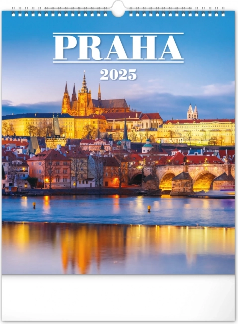 Nástěnný kalendář Praha 2025, 30 × 34 cm