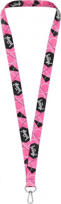 Porte-clés rose BAAGL – lanière 45 cm en polyester résistant