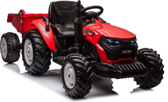 Battery-Powered Tractor HC-306 Red with Trailer 24V