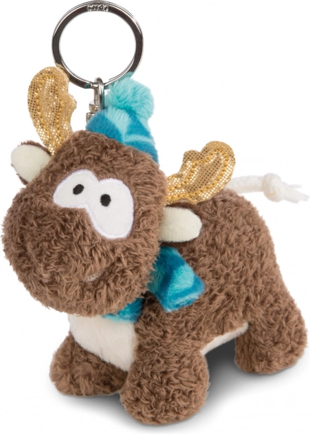 Plys nøglering rensdyr Reny Heart 10 cm