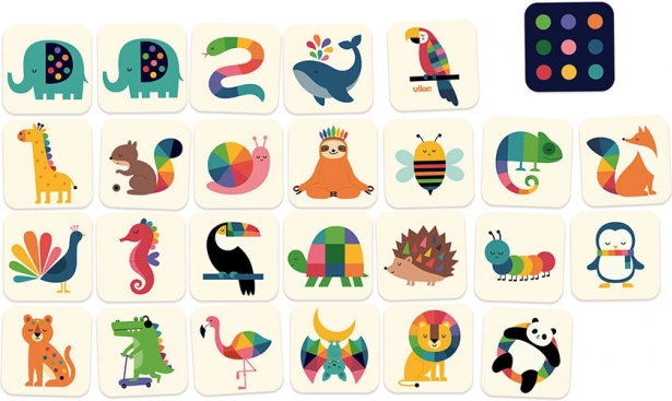 Vilac Wooden Memory Game – Rainbow Animals