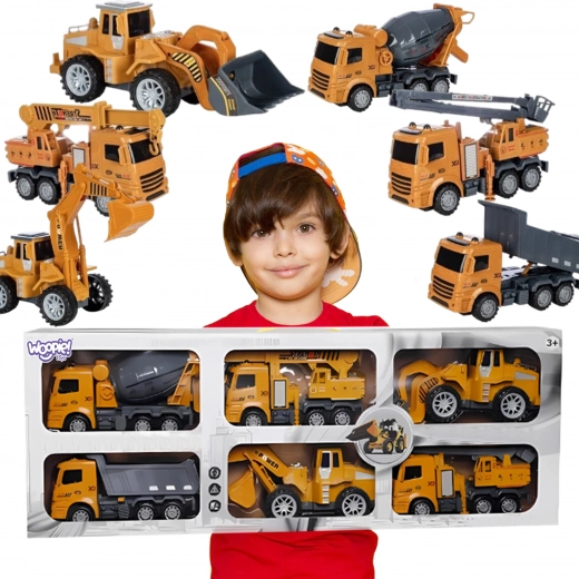 Woopie Large Set of Construction Vehicles 6-in-1