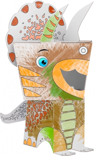 Paper 3D Coloring Puzzle – Cat – Triceratops