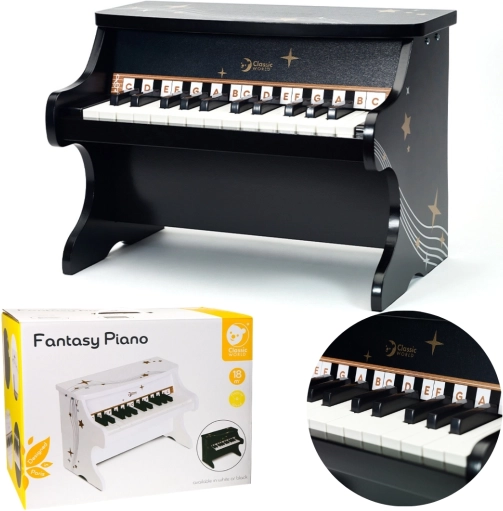 Kinderpiano Classic World – zwart hout