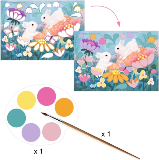 Pittura con colori pastello e pennello morbido