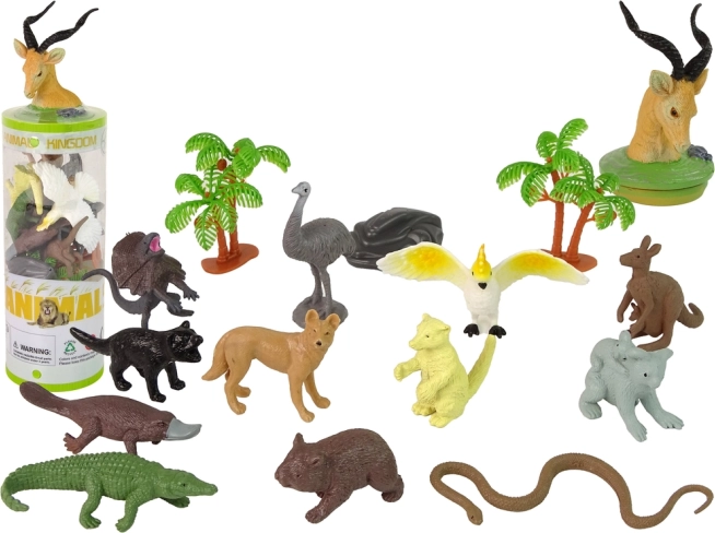 Ausztrál állatok készlet – 12 figura tubusban