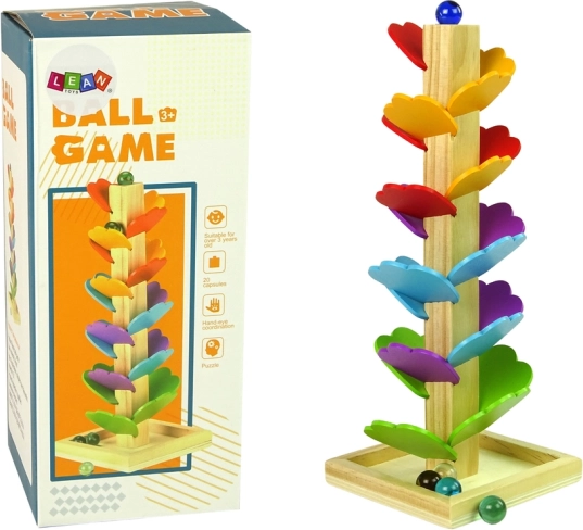 Wooden tree track for marbles