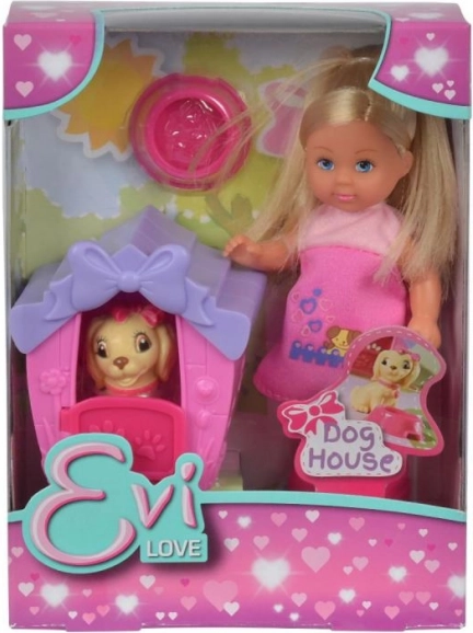 Laleczka Evička z psią budą