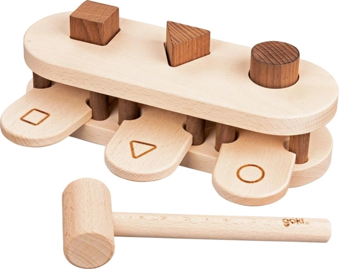 GOKI wooden pounding bench and shape sorter