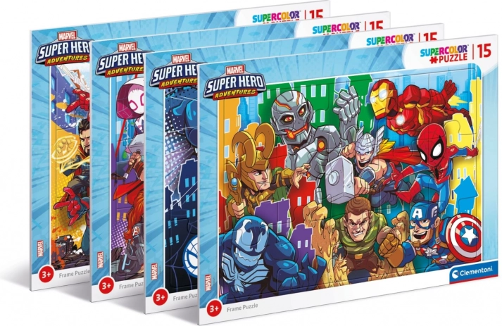 Framed Puzzle 15 Pieces Superhero Clementoni