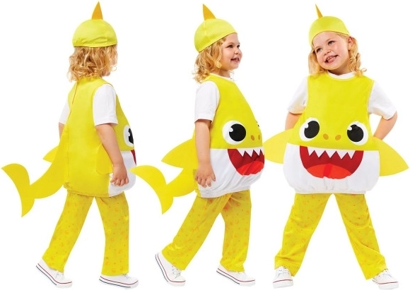 Baby Shark Yellow Costume for Children 3-4 Years