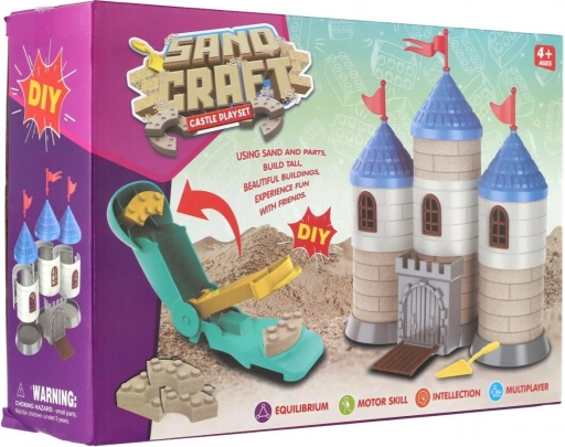 Building set castle from modeling sand with accessories