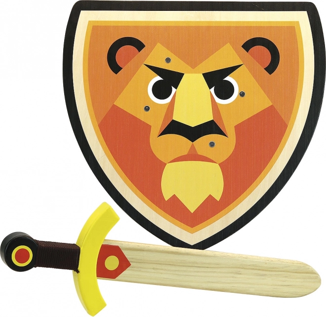 Scudo e spada in legno di leone Vilac per bambini