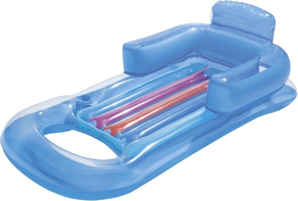 Bestway inflatable lounger with backrest and cup holder – Gray