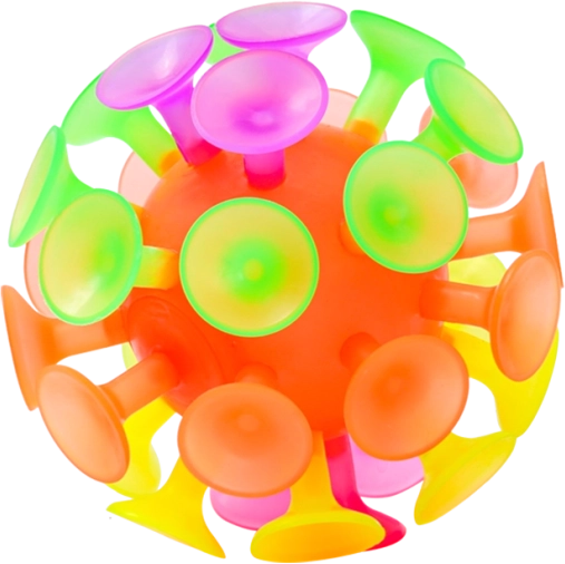 SPORTO Ball with Suction Cups and Light 10 cm
