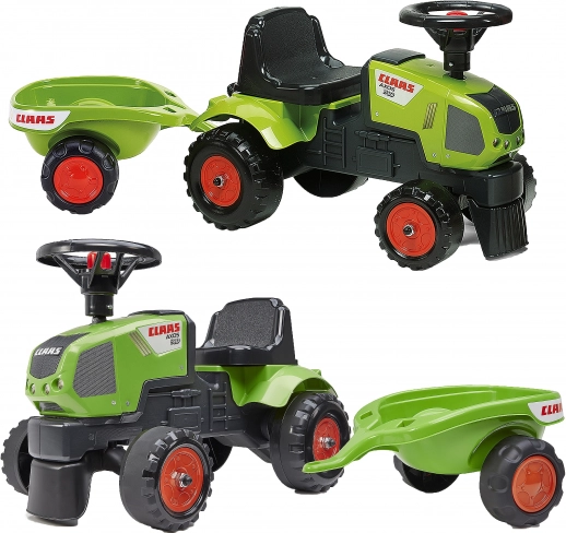 Tracteur à pédales CLAAS Axos 310 Baby avec remorque pour enfants dès 1 an