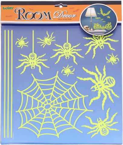 Glow-in-the-dark Spider Wall Stickers Halloween 38 × 31 cm