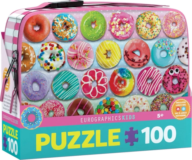 Puzzle in an insulated snack box Donuts 100 pieces EUROGRAPHICS