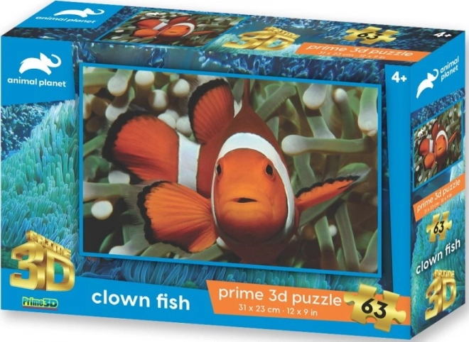 3D Clownfish Puzzle, 63 Pieces