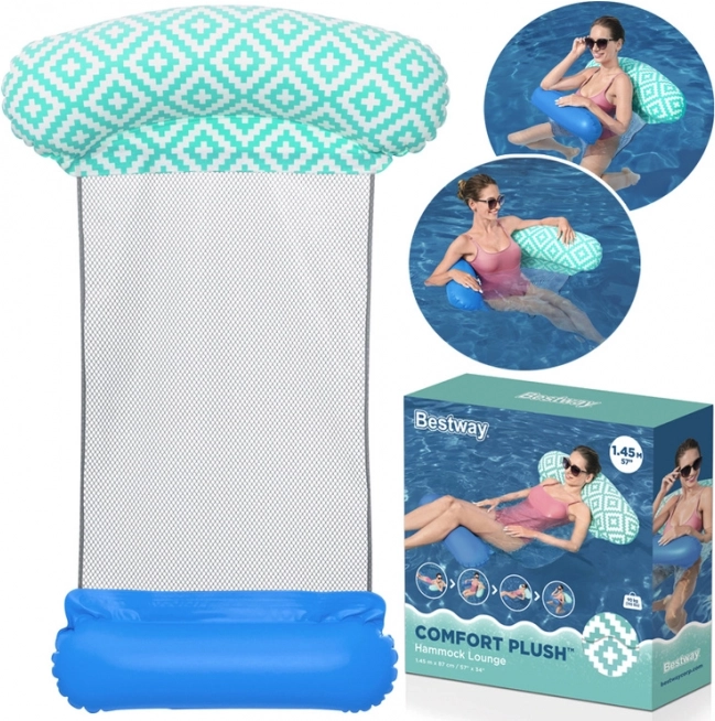 Bestway Comfort Plush aufblasbare Pool-Hängematte mit Netzgewebe