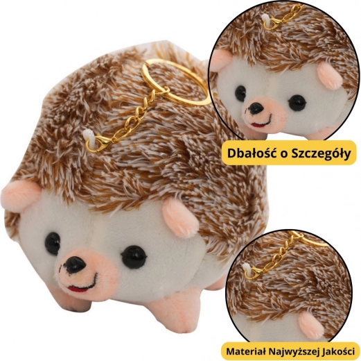 Plysbamse-pindsvin nøglering brun 9 cm