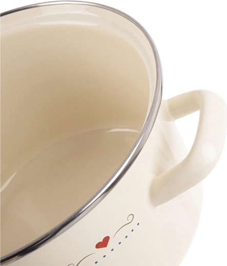 Durable enamel and stainless-steel rim