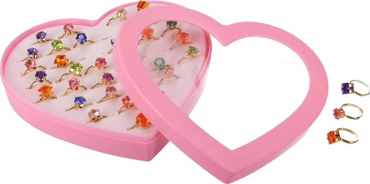 Ensemble de bagues avec pierres colorées pour enfants