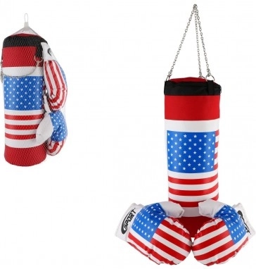 Children's boxing set with American flag motif