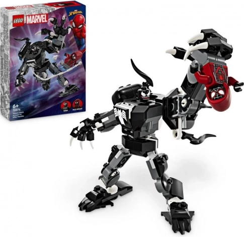 LEGO Marvel Venom Mech Armor vs. Miles Morales