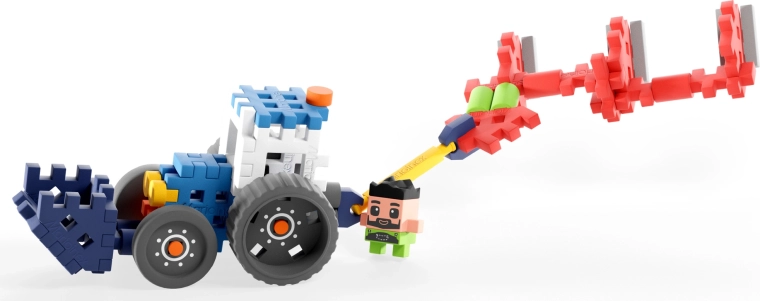 Build a realistic tractor with a plow