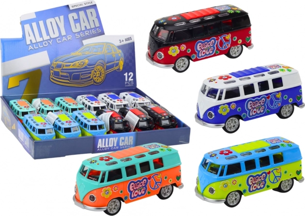 Kovový autobus Camper s osvetlením a zvukmi