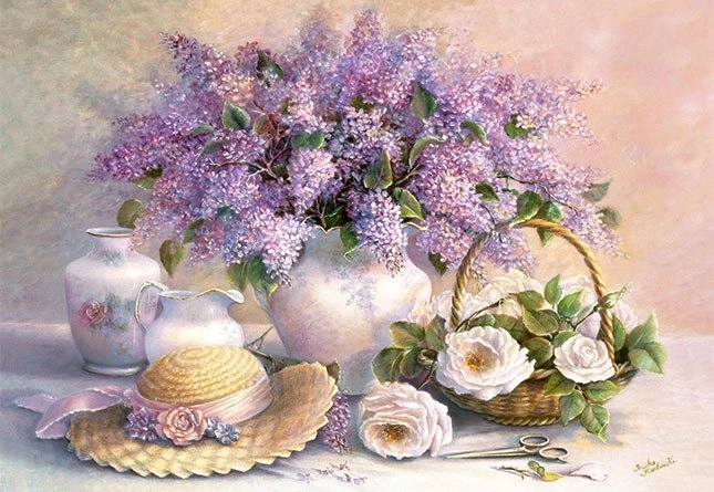 Flower Puzzle – Lilacs and Roses 1000 Pieces