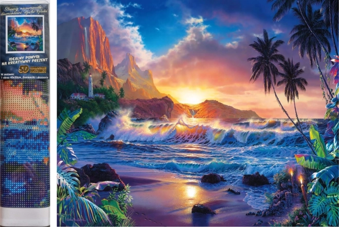 Diamond Painting Sunset on the Island 30x40 cm