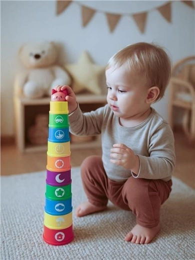 Impilare e inserire per la motricità fine