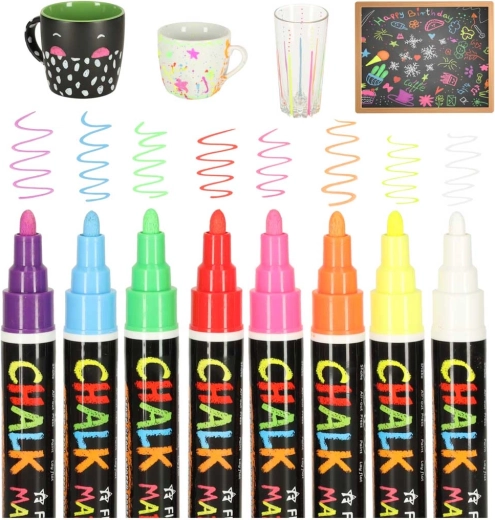 Set of Chalkboard and Glass Markers - 8 Colors