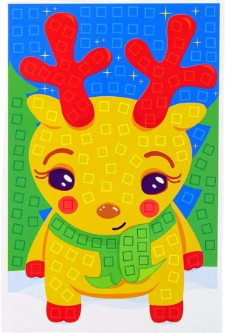 DIY Colorful Mosaic Festive Merry Reindeer