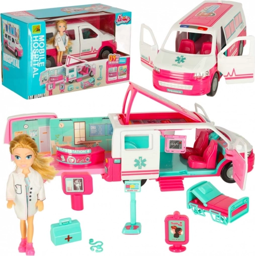 Mobile Ambulance Hospital with Doll and Accessories