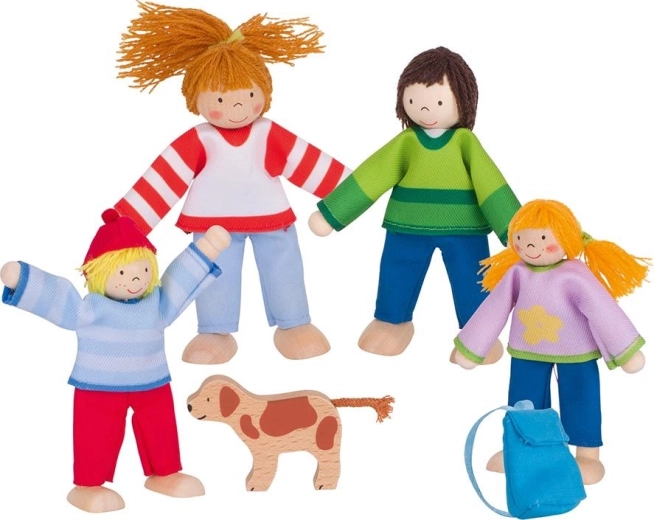 Goki Family Camping – wooden flexible dolls for dollhouse