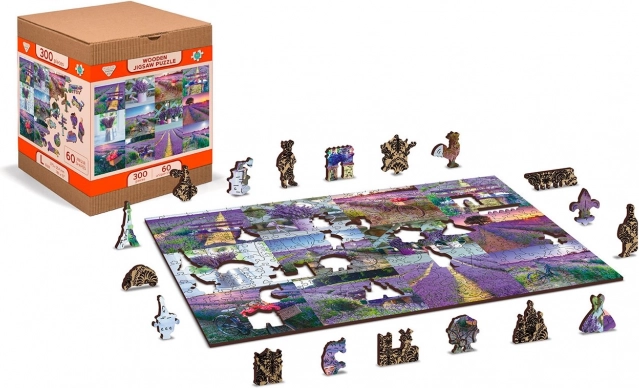Wooden Puzzle Lavender France 2-in-1