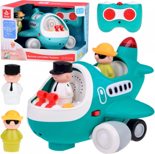 interactive airplane for children with remote control and pilot and passenger figures