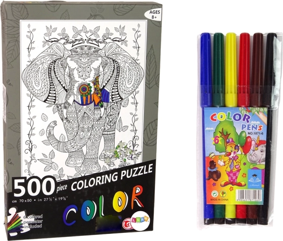 500 darabos színezhető kirakós - Elefánt