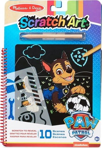 škrabajući blok Paw Patrol Chase – kreativni set 19 × 28 cm, 10 listova