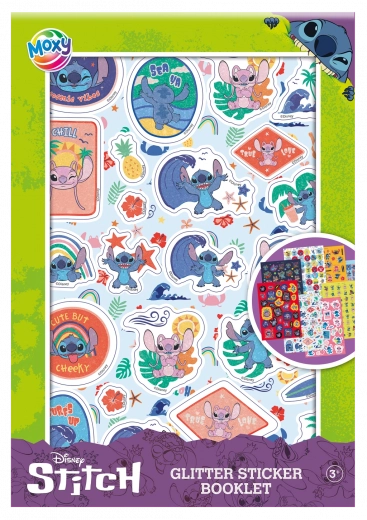 Moxy adesivi glitterati Stitch – blocco di adesivi A5