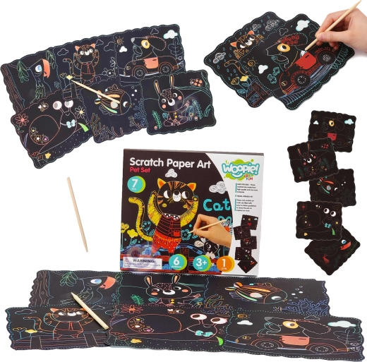 Woopie Art&Fun scratch art set for kids, 7 pieces