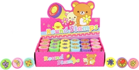 Cheerful self-inking stamps for kids, set of 24 pcs